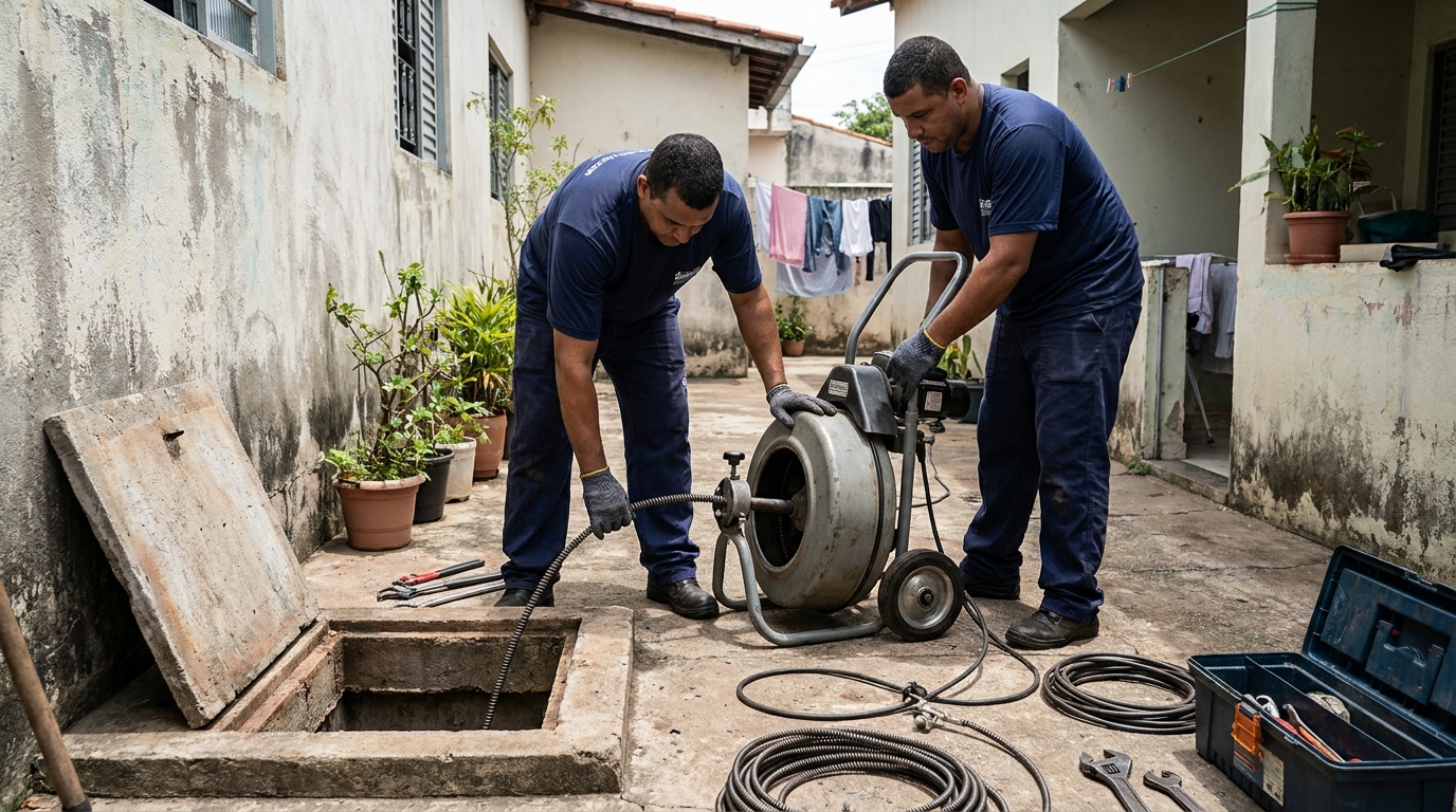 Desentupimento de Coluna Sanitária em Taboão da Serra‑SP